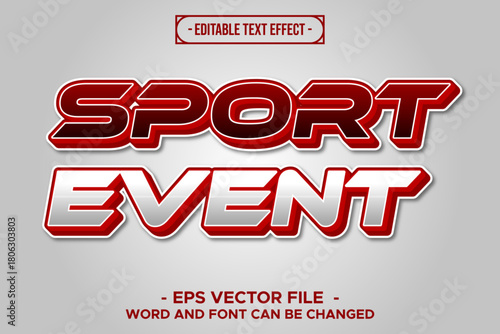 Sport Event Editable Text Effect – Bold Modern 3D Vector Typography