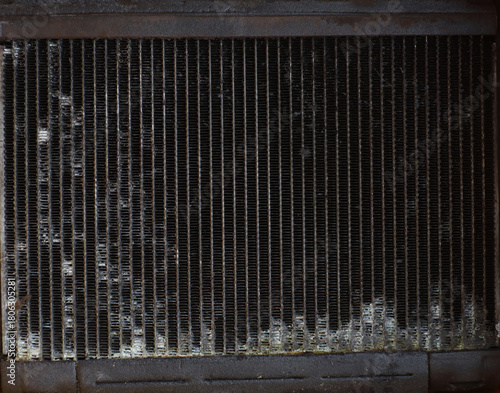 Old car radiator close-up photo