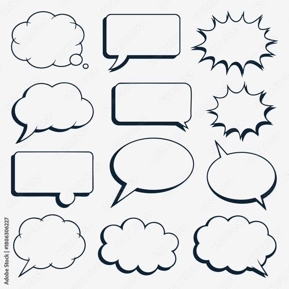 Fototapeta premium Blank Comic Speech and Thought Bubbles Collection