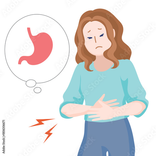 A Woman Suffering Stomach Ache & Digestive Issues