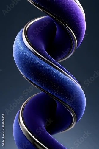 Abstract twisting shapes in vibrant purple and blue tones  