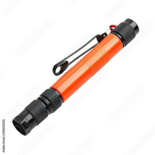 Orange Tactical Pen Self Defense Tool Black Grip Pocket Clip EDC Accessory Safety Write Anywhere