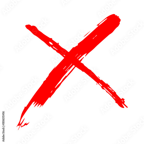 A red cross symbol is a wrong mark or incorrect negative sign vector illustration design