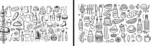 Camping equipment vector, travel gear illustration, backpack and tools design, outdoor hiking clipart, adventure travel artwork, hand drawn camping items, leisure exploration design, journey backpack 