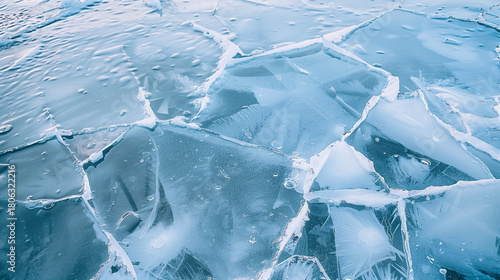 Melting ice on the lake