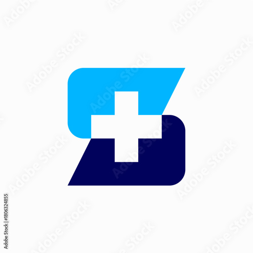 S Letter Medical Logo Vector Icon Illustration