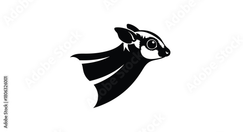 Flying Squirrel Sugar Glider Mid Glide vector illustration