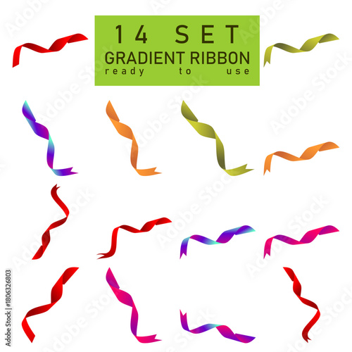 14 Set Gradient Flowing Ribbon Vector Elements
​Colorful Celebration and Award Banner Collection
​Abstract Dynamic Twisted Streamer Graphics