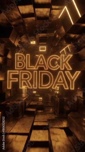 Black Friday sale, motion video with lighting background