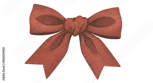Decorative brown bow illustration for christmas and birthday presents