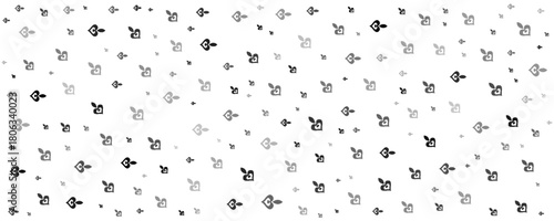 Light Silver, Gray vector cover with symbols of gamble. Colored illustration with hearts, spades, clubs, diamonds. Design for ad, poster, banner of gambling websites.