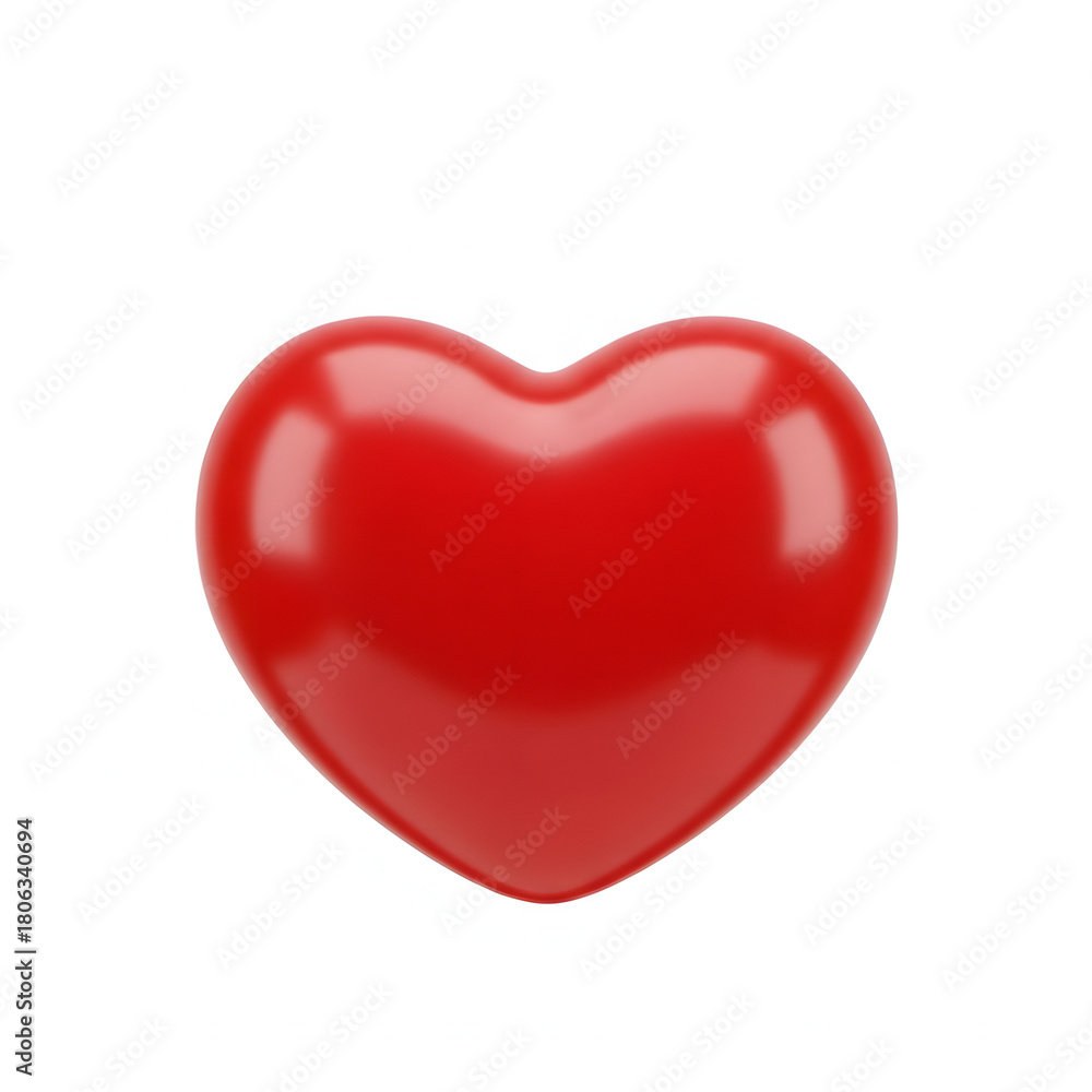 Fototapeta premium Shiny Red Heart Icon PNG Symbol of Love, Affection, and Valentine's Day