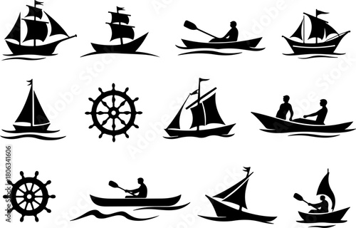 Nautical Ship Silhouette Collection