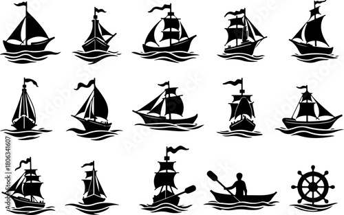 Nautical Ship Silhouette Collection