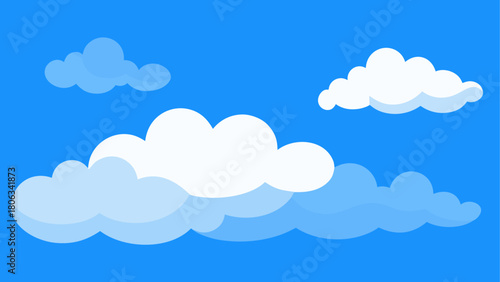 Illustration of clouds in a blue sky background