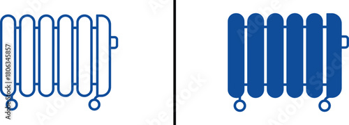 Radiator Illustration: Modern and Minimalist: This image offers a clean, contemporary depiction of a classic radiator design. A simple, bold representation of an iconic element of interior design.