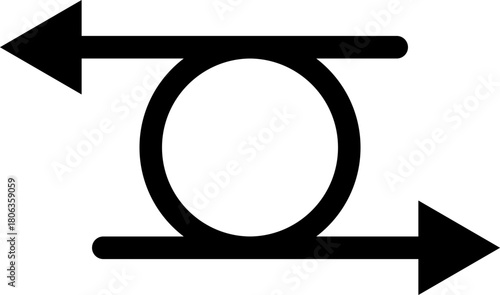 Linear arrow icons set with directional symbols for decision making. Way direction arrow. 