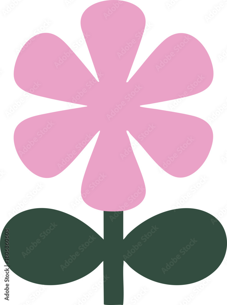 Fototapeta premium Abstract Floral Vector Set – Minimal Geometric Flowers