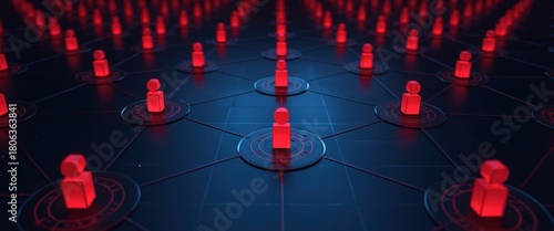 Dynamic network connecting people for innovative technology, dynamic social media, or futuristic business concepts. Ideal for digital marketing, adding a modern edge.