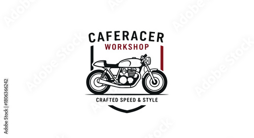 Cafe Racer Motorcycle Logo Vector – Vintage Bike Emblem for Garage & Biker Community