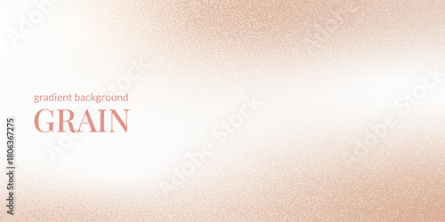 Grain noise textured peach pink beige gradient. Soft blur and warm color gradation. Caramel background. Neutral nude colours overlay. Calm beauty cosmetic backdrop. Vector gradient transition cover.