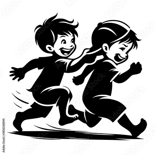 Boy Running Away with Friend’s Cap