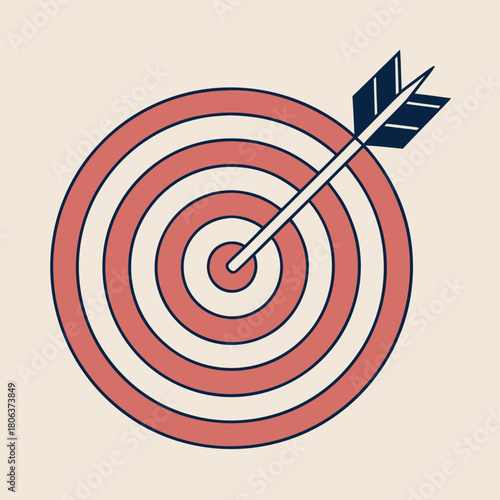 Arrow hitting the center bullseye on a target