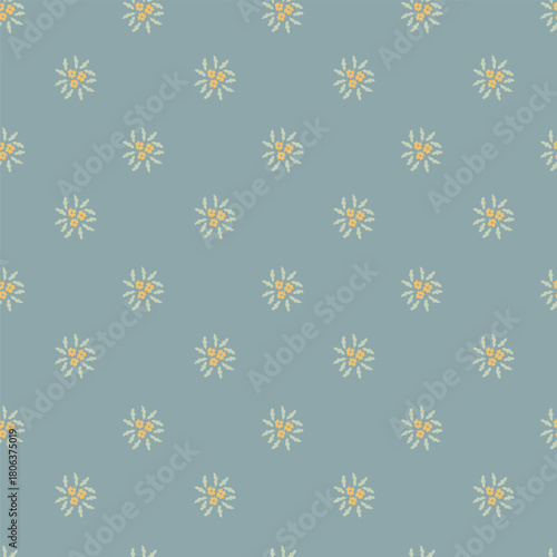 Soft Blue Tiny Floral Rosettes