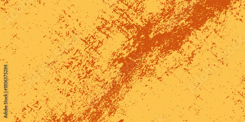Abstract Yellow orange background with texture and distressed vintage grunge and watercolor paint stains vintage old