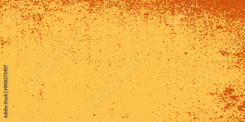 Abstract Yellow orange background with texture and distressed vintage grunge and watercolor paint stains vintage