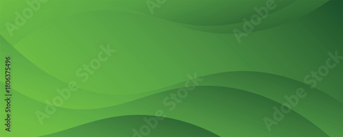 Abstract modern green wavy background. Vector