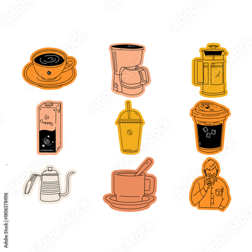 Coffee Sticker Badge