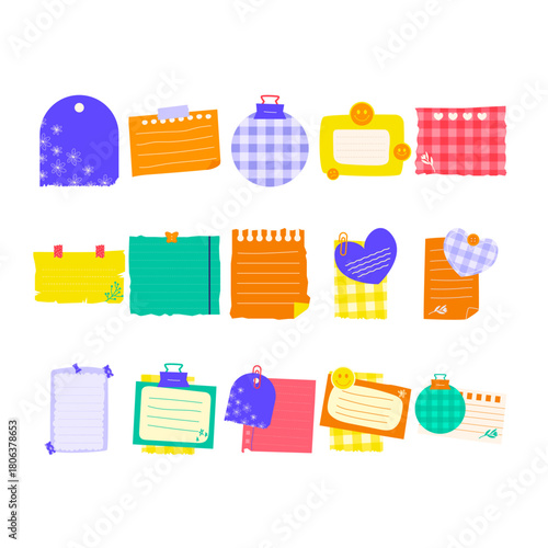 Colorful Torn Paper Note Illustration