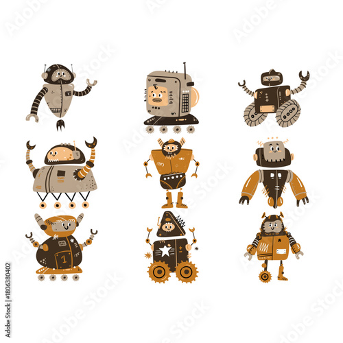 Steampunk Robot Illustration