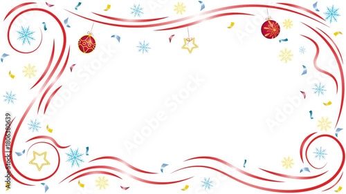 Beautiful Christmas video with Christmas tree toys and snowflakes