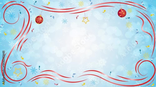 Beautiful Christmas video with Christmas tree toys and snowflakes