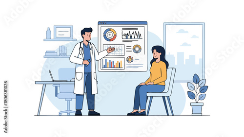 Medical Consultation with Doctor Explaining Test Results to Patient