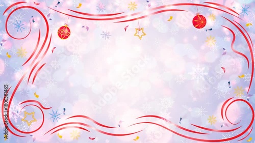 Beautiful Christmas video with Christmas tree toys and snowflakes