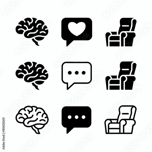 Mind Body Connection with Thoughts Love and Relaxation Icons a Graphic Representation for Mental and Physical Well Being