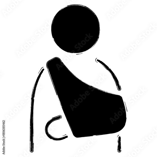 slinga icon, brush strokes, vector illustration on white background.