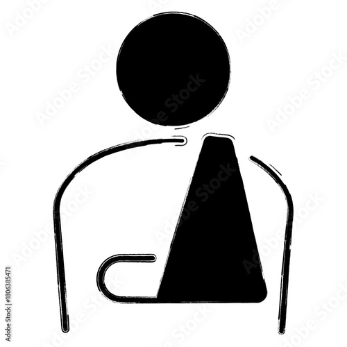 slinga icon, brush strokes, vector illustration on white background.