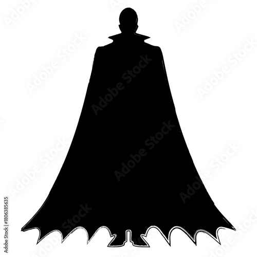 vampire icon, brush strokes, vector illustration on white background.