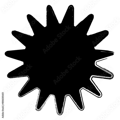 virus icon, brush strokes, vector illustration on white background.