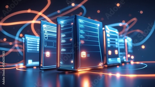 Glow of Structure: Folder, Data, and the Pulse of Digital Order (AI-generated)