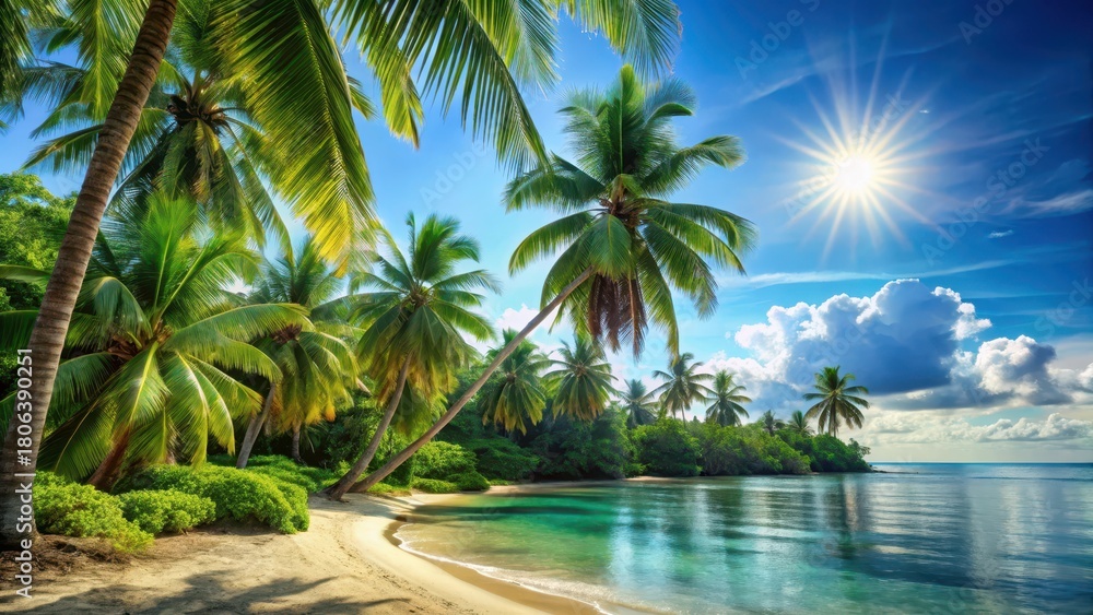 Obraz premium Tropical bliss in serene surroundings