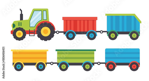 Colorful farm train with multiple wagons a playful and cheerful illustration
