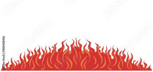 Stylized Fire Flames Border Element