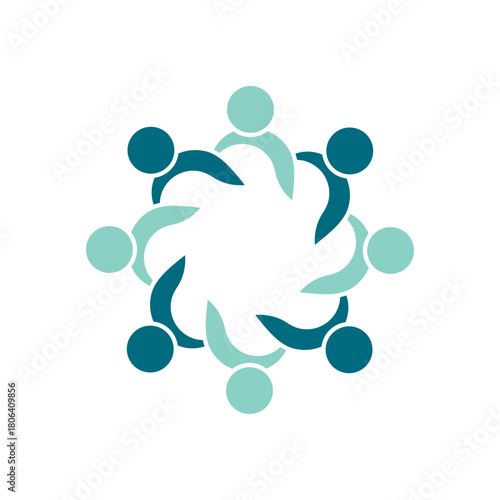 rotating successful people community logo design