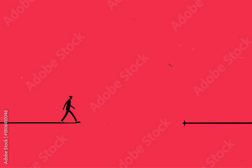 Minimalist Man Navigates Broken Path of Solitude and Difficulty