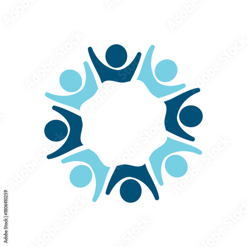 rotating successful people community logo design